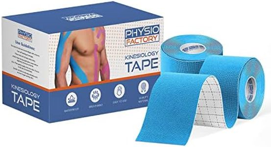 (2 Pack) Kinesiology Tape for Physical Therapy Sports Athletes – Latex Free Elastic, Water Resistant Kinetic Uncut Kinesiology Tape for Knee Pain, Elbow & Shoulder Muscle - Physio Factory (Blue/Pink)