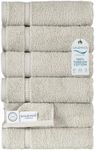 SALBAKOS - Premium 6 Piece Hand Towels Set, 100% Turkish Cotton, Quick Dry & Comfy Towels for Hotel & Spa, Highly Absorbent | 16"x30" (Stone)