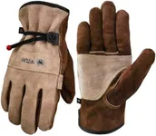 WZQH Leather Work Gloves for Men or Women. Large Glove for Gardening, Tig/Mig Welding, Construction, Chainsaw, Farm, Ranch, etc. Cowhide, Cotton Lined, Utility, Firm Grip, Durable. Coffee-grey L