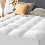 PATSBA King Size Mattress Topper,Soft Extra Thick Mattress Pad Cover for Deep Sleep,Plush Down Alternative Fill Overfilled Pillow Top with 8-21 Inch Deep Pocket