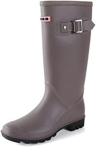 Foinledr Stivali Gomma Donna Stivali Pioggia Stivali in Gomma Stivali di Gomma Donna Stivali Impermeabili Giardinaggio Alti Stivali da Giardino Scarpe Pioggia Donna Stivaletti Pioggia, Grigio, 39 EU