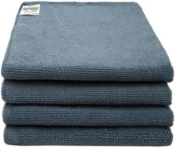 SOFTSPUN Microfiber Cleaning Cloths, 4pcs 40x40cms 220GSM Grey! Highly Absorbent, Lint and Streak Free, Multi -Purpose Wash Cloth for Kitchen, Window, Stainless Steel, Silverware.…
