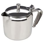 AJAY STEEL Stainless Steel Tea Serving Pot with Handle - Polished Coffee/Teapot with Lid, Silver, Hygienic, Robust and Corrosion Resistant, Strong and Sturdy, Spill Proof Pouring, Jumbo Size- 1400 ml