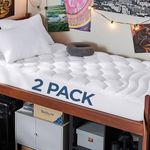 Bedsure Twin XL Mattress Pad 2 Pack - Soft Mattress Topper for College Dorm Essentials, Extra Long Twin Quilted Fitted Mattress Protector Cover with Deep Pocket Fits 8"-21", White, 39x80 Inches