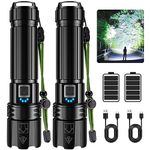 GOHOMAN Flashlights High Lumen Rechargeable, 900,000 Lumens Super Bright LED Flashlight, High Powered Flash Light with 5000 mAh Capacity, Waterproof Handheld Flashlight for Camping Hiking(2 Pack)