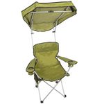 CAMP&GO Portable Max Shade Quad Camping Chair with Cup Holders and Carrying Bag, Moss