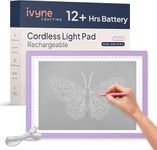 iVyne Rechargeable Led Bright Ultra-Thin Light Pad A4 Powered by Lithium Battery for Cricut Vinyl, Weeding Tool, Drawing Crafting Box/Board for Tracing, Sketching & HTV - Purple