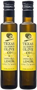 Texas Hill Country Olive Co Lemon Infused Olive Oil - Cold Pressed Gourmet EVOO Olive Oil - Great for Dressing Dipping Marinade - No Artificial Flavors or Added Sugar - Made in Texas (8.5 oz, 2 Pack)