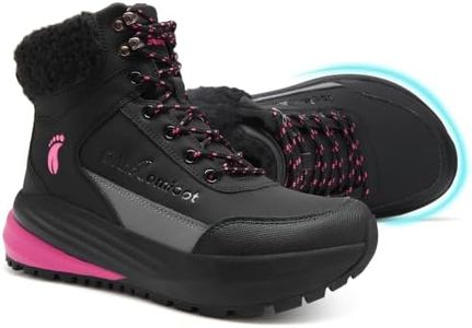 Women's Orthopedic Comfort Mid Height Winter Hiking Boots: Wide Width Diabetic Friendly Orthotic Flat Feet Plantar Fasciitis Snow Boots, All-Day Working Walking Ankle Boots black Size 8.5