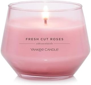 Yankee Candle Studio Medium Candle, Fresh Cut Roses, Pink Candle, 10 oz, Home Décor