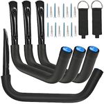 38cm Wall Mount Kayak Storage Rack, 4 Pack Kayak Storage Hanger, Kayak Storage Hooks for Canoe, Surfboard, Snowboard, 45kg Capacity