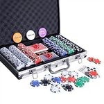 Homwom Poker Chip Set - 300PCS Poker Chips with Aluminum Case, 11.5 Gram Chips for Texas Holdem Blackjack