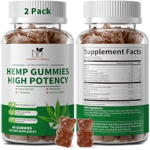 2 Pack Hemp Gummies for Sleep, Stress, Relax & Calm, High Potency Extra Strength with Magnesium, Vitamins, Pumpkin Seed, Ashwagandha, GABA, L-Theanine, Pineapple Flavor, 120 Bears Gummies, Vegan
