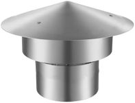 GarveeLife 6 Inch Round Chimney Cap, Cone Top Chimney Cap, Stainless Steel Fireplace Exhaust Cap, Outside Roof Rain Cap, Exterior Stove Pipe Cap for Vent, Easy Installation, Silver