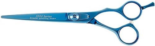 Master Grooming Tools 5200 Blue Titanium Shears — High-Performance Shears for Grooming Dogs - Straight, 6½"