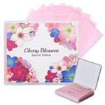 Nature's Secret Lab 100 Count, Cherry Blossom: Cherry Blossom Face Oil Blotting Paper Sheets With Makeup Mirror - Oil Absorbing Sheets Made In Japan (100 Count, Cherry Blossom)