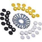 18 Pieces Caps and Screws Car License Plate Fixing Fitting Kit, 3 Assorted Colors