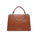 Anne Klein Women's Mini Convertible Snake Trimmed Satchel with Swag Chain, Chestnut/Chestnut Multi, One Size