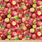 Elizabeth's Studio Food Festival Apples Fabric, Multi