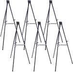 U.S. Art Supply 70" High Showroom XL Aluminum Display Easel (Pack of 6), Holds 45 lbs - Heavy Duty Extra Large Black Presentation Stand, Adjustable Portable Floor Tabletop Tripod - Show Signs, Posters