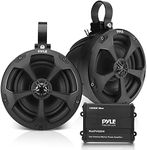 Waterproof Off-Road Speakers with Amplifier - 5.25 Inch 1000W 2-Channel Marine Grade Wakeboard Tower Speakers System Full Range Outdoor Audio Stereo Speaker for ATV UTV Quad Jeep Boat - Pyle PLUTV52CH