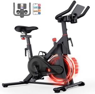Superun Exercise Bike for Home Use Spin Bike with Adjustable Magnetic Resistance, Stationary Bike with LCD Display and APP, 136 kg Weight Capacity