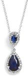 Mariell Sapphire Cubic Zirconia Teardrop Necklace -Something Blue Bridal or September Birthstone Gift