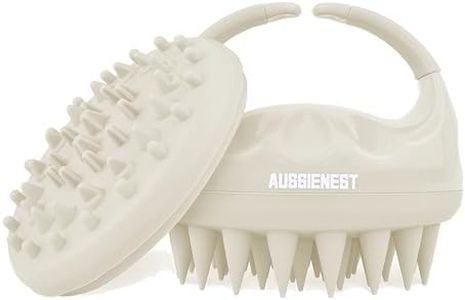 Aussienest Hair Scalp Massager Shampoo Brush Shower Scrubber, Soft Silicone Bristles For hair wash with Body Brush Attachment that Removes Dandruff And stimulate Hair Growth - Beige