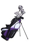 Redeo Aspire XD1 Ladies Womens Complete Golf Clubs Set Includes Driver, Fairway, Hybrid, 6-PW Irons, Putter, Stand Bag, 3 H/C's Purple