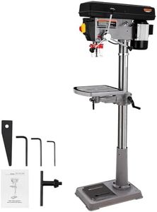 17 in Floor Drill Press, 12 Amp 120V Pure Copper Motor, 200-3630 RPM Variable Speed Cast Iron Bench Drill Press, 0-45° Tilting Worktable, Tabletop Drilling Machine for Wood Metal