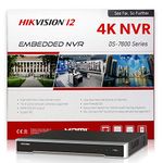 Hikvision 4K 8-Channel Network Video Recorder DS-7608NI-I2/8P 12MP POE Plug-and-Play NVR (International English Upgradeable)