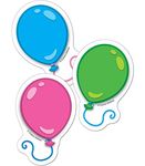 Carson Dellosa 36-Piece Colorful Mini Balloons Bulletin Board Cutouts, Bright and Colorful Balloon Cutouts for Bulletin Board and Party Decorations, Colorful Birthday Classroom Décor