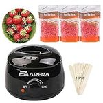 Waxing Warmer Wax kit for Hair Removal Wax Pot for Waxing Professional with Bowl 3 Bags Wax Beads and Applicator Sticks at Home Wax Machine for Full Body Waxing (Strawberry Black Pot)