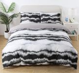 ADASMILE A & S Tie Dye Bedding Set Full for Women Art Abstract Bedding Set 3Pieces Black and White Ink Bedding Set Striped Duvet Cover Ink Dyeing Duvet Cover with 2 Pillowcases (No Comforter)