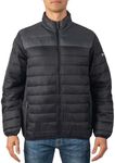 Alpine Swiss Niko Mens Down Alternative Jacket Puffer Coat Packable Warm Insulation & Lightweight Black Gray LRG