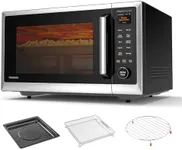TOSHIBA ML2-STC13SAIT(SS) Air Fryer Combo Countertop Microwave Ovenwith 2.4-Inch Color Screen, Origin Inverter Technology, Smart Sensor, Compatible with Alexa, 1100W, 1.3 Cu.Ft, Silver