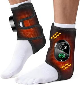 2 Pack Cordless Foot Massager for Neuropathy, Ankle Massager for Pain Relief, Foot Renew Massager for Neuropathy, Ankle Heating Pad with Massage, Foot Heating Pad, 6 Heats, 3 Massages, Black