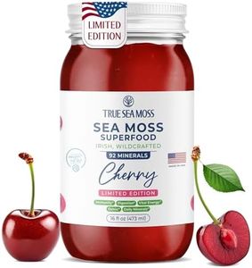 TrueSeaMoss Wildcrafted Irish Sea Moss Gel - 7 Flavors - Nutritious Raw Seamoss Rich in Minerals, Proteins & Vitamins - Antioxidant Health Fresh Sea Vegetables, Vegan Made in USA (Cherry, 1 Pack)