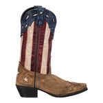 Laredo Women's Keyes Patriotic Snip Toe Cowboy Boots Traditional, Tan/Multi, 9 UK