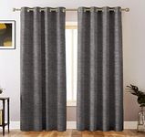 Ami Creation Viscose Thick Cotton Room Darkening Plain Door Curtains for Kitchen Living Room Bedroom, 9 feet Long, Grey, Set of 2