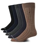 Nautica Men's Moisture Wicking Dress Socks with Stay Up Cuff (5 Pack), Size Shoe Size: 6-12.5, Assorted Rib