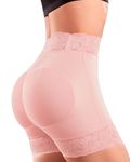 SHAPE CONCEPT 301 Butt Lifting Shapewear Colombian Faja Shorts Medium Compression BBL Shorts and Butt Lifter Booty Shaper, Pink, Medium