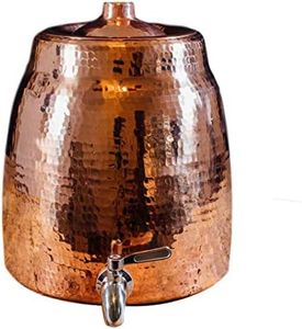 Sertodo Copper Niagara Water Dispenser | 100% Pure Copper, Heavy Gauge, Hand Hammered | 2+ Gallons Capacity, Holds 2-5 Gallon Water Jugs | Lid and Stainless Steel Spigot Included