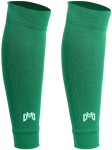 MediCaptain Pre Cut Soccer Sock Sleeves, Companion for Soccer Grip Socks, Securely Holds Shin Guards, Compression Leg Warmer (Green, One Size)
