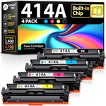 Smart Ink Compatible Toner Cartridge Replacement for HP 414A 414 A with Built-in Chip (4 Pack) to use with Color Laserjet Pro MFP M479fdw M479fdn M479fdw M454dw M454dn (Black Cyan Magenta Yellow)