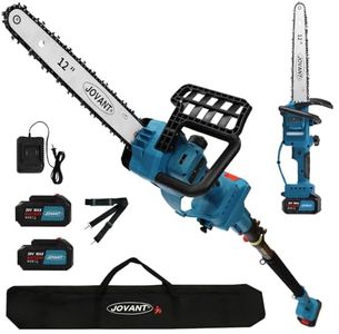 Jovant 12 Inch Electric Pole Saws for Tree Trimming, 2-in-1 Cordless Pole Saw 2 x 4.0Ah Battery Powered Pole Chainsaw Lightweight with Shoulder Strap for Thicker Wood Cutting Pruning