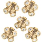 5 Pcs 4-Hole Brass Misting Nozzles High Pressure Atomizing Misting Sprayer Water Hose Nozzle for Greenhouse,Landscaping,Dust Control,Outdoor Cooling,0.06" Orifice (1.5 mm),DN15(1/2") Fitting Adapter