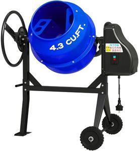 4.3 Cu.Ft. Concrete Mixer Machine, 450W 3/5HP Electric Cement Mixer Machine with Wheel and Stand for Stucco, Blue