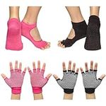 Yoga Socks And Gloves Set with Grip