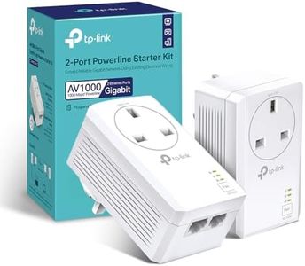 TP-Link TL-PA7027PKIT Passthrough Powerline Adapter Kit, AV1000 2-Port Gigabit, Powerline Network Adapters Speed up to 1000 Mbps, 4K Video Streaming and Online Gaming, No Configuration Required